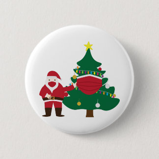 Bóton Redondo 5.08cm Papais noeis engraçados do Natal de 2020 e árvore