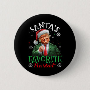 Bóton Redondo 5.08cm Papais noeis Favoritos Presidente Engraçado Trump