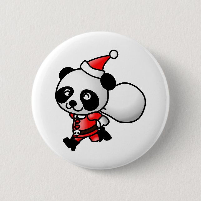 Bóton Redondo 5.08cm Papais noeis Panda (Frente)