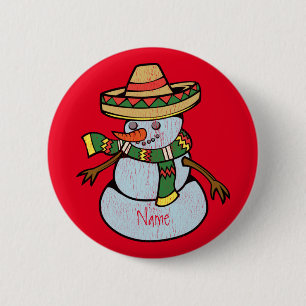 Bóton Redondo 5.08cm Papais noeis Sombrero Mexicanos Thunder_Cove