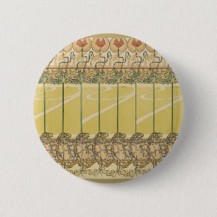 Bóton Redondo 5.08cm Papel de Parede Floral Art Nouveau Papoulas Alfons
