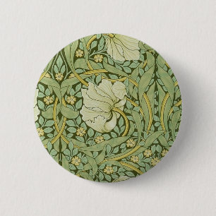 Bóton Redondo 5.08cm Papel de Parede Floral Azul Pimpinela de William M