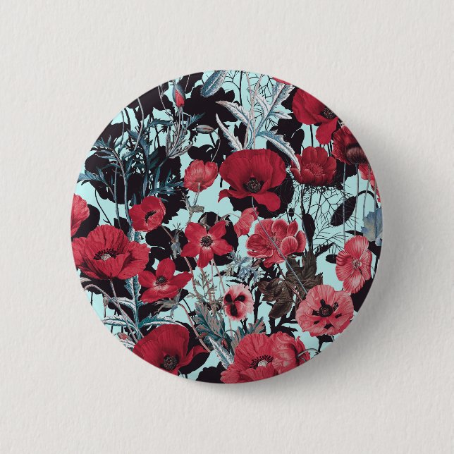 Bóton Redondo 5.08cm Papoila Floral (Frente)
