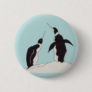 Bóton Redondo 5.08cm par de pinguins