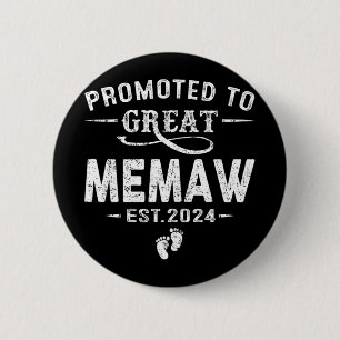 Bóton Redondo 5.08cm Para Grande Memaw 2024 Dia das Mães Primeira Vez M