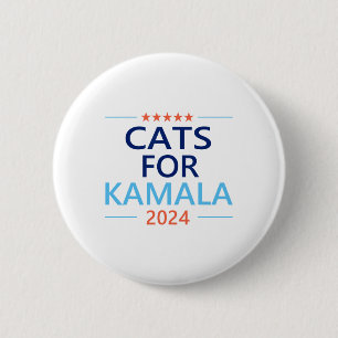 Bóton Redondo 5.08cm Para Kamala Harris 2024 Gato Sem Fios Lady Jd Vanc