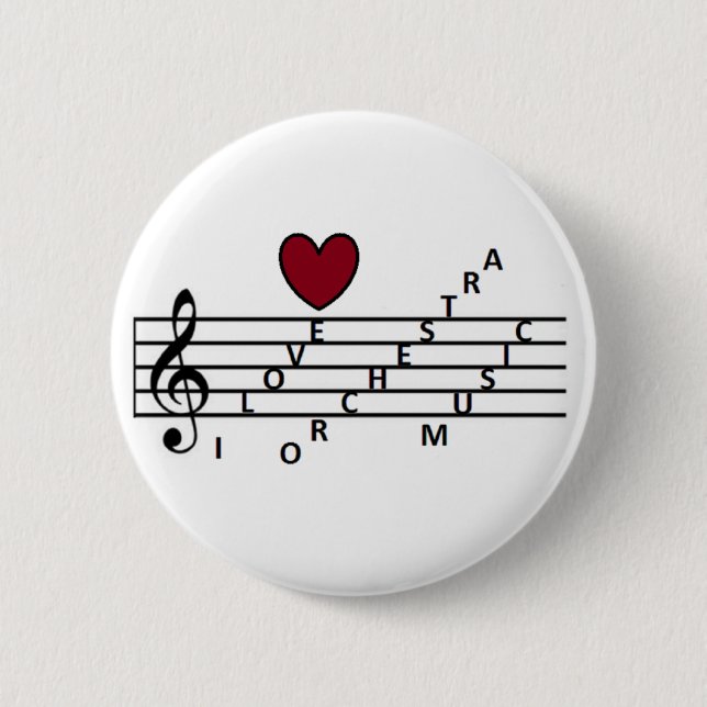 Bóton Redondo 5.08cm Para o amante da música da orquestra (Frente)