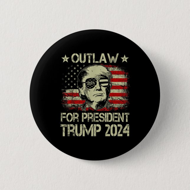 Bóton Redondo 5.08cm Para Presidente Trump 2024 (Frente)