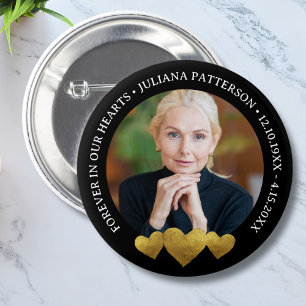 Bóton Redondo 5.08cm Para sempre em nossos corações guardem fotos funer