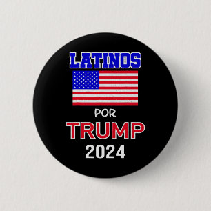 Bóton Redondo 5.08cm Para Trump 2024 Pro Trump Gift - Latinos Por Trump