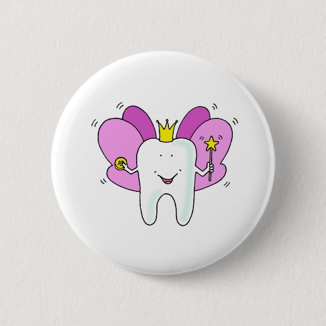 Bóton Redondo 5.08cm Parabéns de princesa de fada dentária (Frente)
