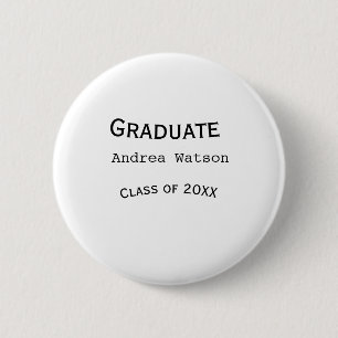 Bóton Redondo 5.08cm Parabéns graduado nome turma de 20XX tipo w
