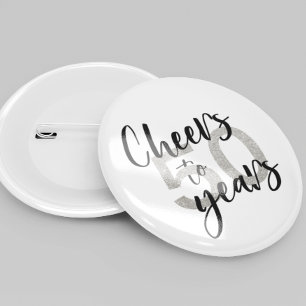 Bóton Redondo 5.08cm Parabéns por 50 Anos Glitter 50º Aniversário