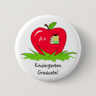 Bóton Redondo 5.08cm Parabéns vermelhos graduados de Apple do jardim d