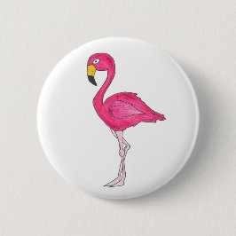 Bóton Redondo 5.08cm Paraíso das Aves Tropicais da Ilha Flamingo, Rosa 