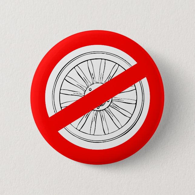 Bóton Redondo 5.08cm Pare de jogar de "o botão da roda vagão" (Frente)
