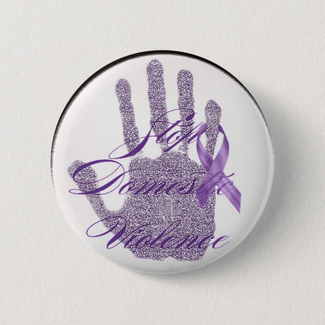 Bóton Redondo 5.08cm Pare o botão da violência doméstica (Frente)