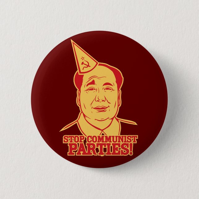 Bóton Redondo 5.08cm Pare o botão dos partidos comunistas (Frente)