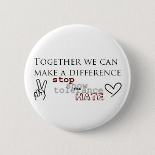 Bóton Redondo 5.08cm Pare o ódio