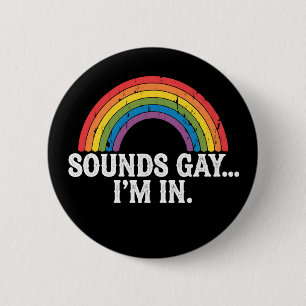 Bóton Redondo 5.08cm Parece Gay Estou no Arco-íris LGBTQ Vintage Retro