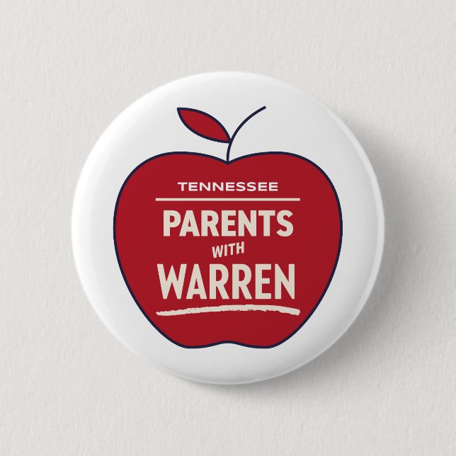 Bóton Redondo 5.08cm Parentes Do Tennessee Com Elizabeth Warren (Frente)