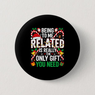 Bóton Redondo 5.08cm Parentesco Comigo Piadas De Natal Família Xmas Pij