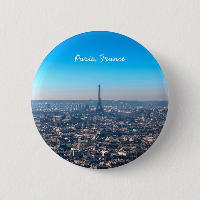 Bóton Redondo 5.08cm Paris Skyline (Frente)