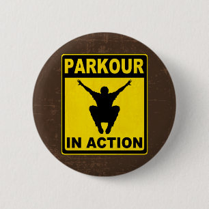 Bóton Redondo 5.08cm Parkour no quadro indicador da ação