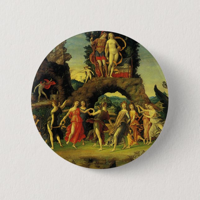 Bóton Redondo 5.08cm Parnaso, Marte e Vênus de Andrea Mantegna (Frente)