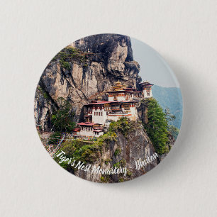 Bóton Redondo 5.08cm Paro Taktsang: O Mosteiro do Ninho do Tigre - Butã
