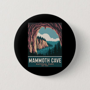 Bóton Redondo 5.08cm Parque Nacional da Mammoth Cave Acampamento Vintag