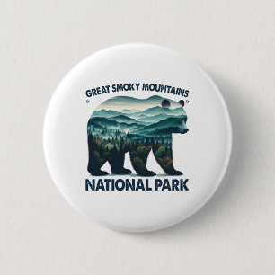 Bóton Redondo 5.08cm Parque Nacional das Grandes Montanhas Fumosas Urso