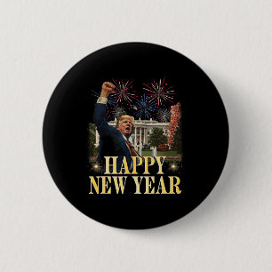 Bóton Redondo 5.08cm Partido feliz ano novo 2025 Trump 2024 Tome a Amér