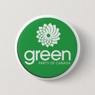Bóton Redondo 5.08cm Partido Verde do logotipo de Canadá