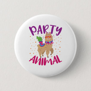 Bóton Redondo 5.08cm Party Animal Llama Bachelorette Birthday