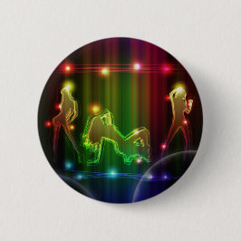 Bóton Redondo 5.08cm Party Girls Modern Trendy Neon Lights