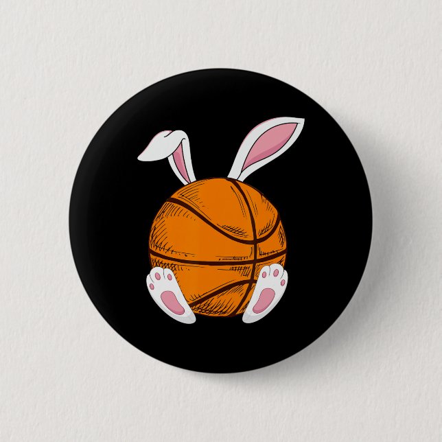 Bóton Redondo 5.08cm Páscoa de basquete Coelho Coelhinho Dia 2 (Frente)