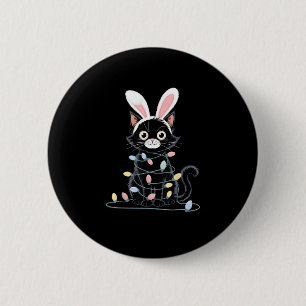Bóton Redondo 5.08cm Páscoa de Gato Preto Pajama Desortações Páscoas En