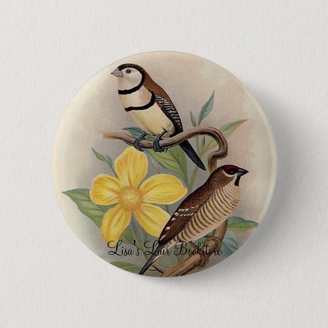 Bóton Redondo 5.08cm Passarinho de Frohawk - de Bicheno & passarinho da (Frente)