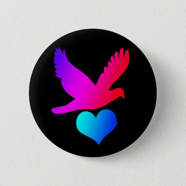 Bóton Redondo 5.08cm Pássaro 2 (Frente)