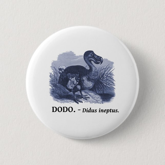 Bóton Redondo 5.08cm Pássaro do Dodo (ineptus de Didus) (Frente)