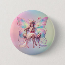 Bóton Redondo 5.08cm Pastel Ballerina Fairy Princess Girls