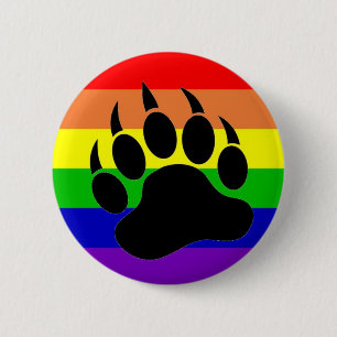 Bóton Redondo 5.08cm Pata de urso do orgulho gay