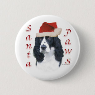Bóton Redondo 5.08cm Patas do papai noel do Spaniel de Springer inglês
