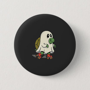 Bóton Redondo 5.08cm Patins de Rolo Ghost Turtle Design de Halloween_1