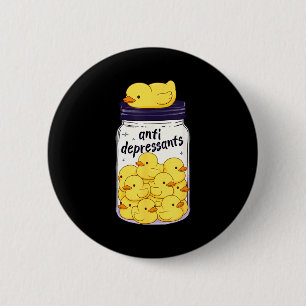 Bóton Redondo 5.08cm Pato Amarelo Divertido Jarro Antidepressivo Zoo Me