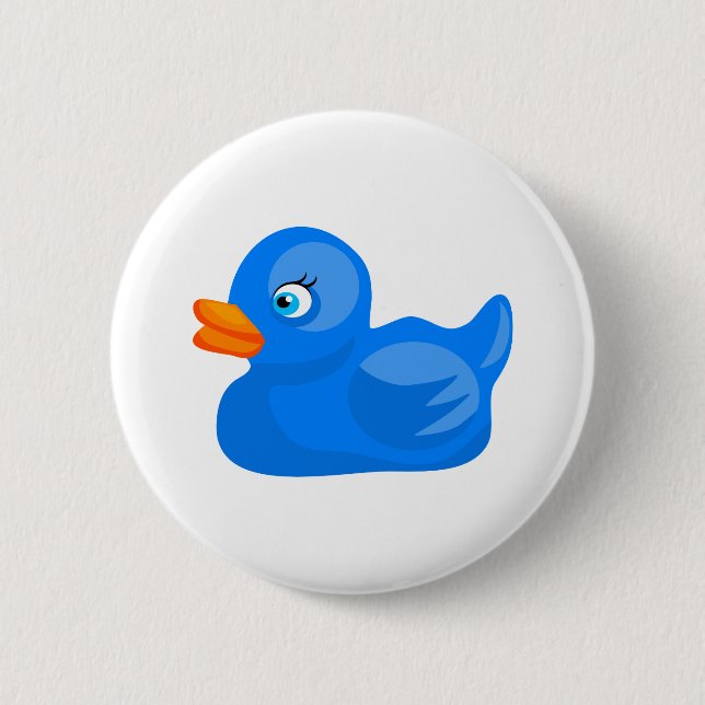 Bóton Redondo 5.08cm Pato de borracha azul (Frente)