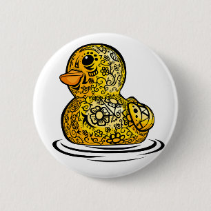 Bóton Redondo 5.08cm Pato de Borracha Tatuado