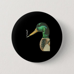 Bóton Redondo 5.08cm Pato-marinho fumando cigarro meme engraçado pato-m