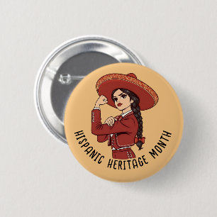 Bóton Redondo 5.08cm Patrimônio Hispânico Mês Mariachi